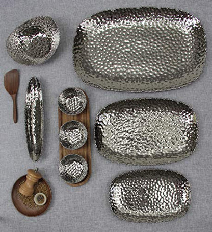 Pampa Bay Millennium Porcelain Large Serving Platter, 14 inch - color: Silver Tone