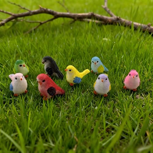 32 Pcs Bird Decorative Figurines Miniature Bird Nest Egg Figurines Cake Topper for Fairy Garden Moss Micro Landscape Home Decoration
