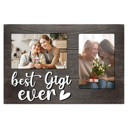 Gigi Gifts, Mothers Day Gigi Gift from Grandkids, 3D Photo Frame Hold 4x6 Inches Two Photos - Picture Frame Present for Grandparents Day - color: Gigi
