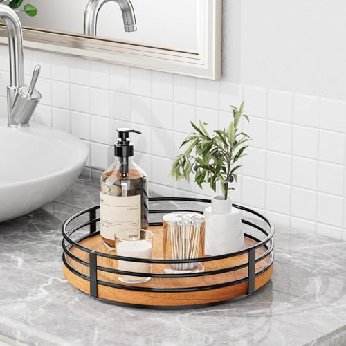 10" Lazy Susan Turntable Organizer - Wood Round Lazy Susan for Cabinet Kitchen Countertop Dining Table Pantry Cupboard Bathroom Coffee Bar Storage Home Decor - size: 10 inch 1 Tier