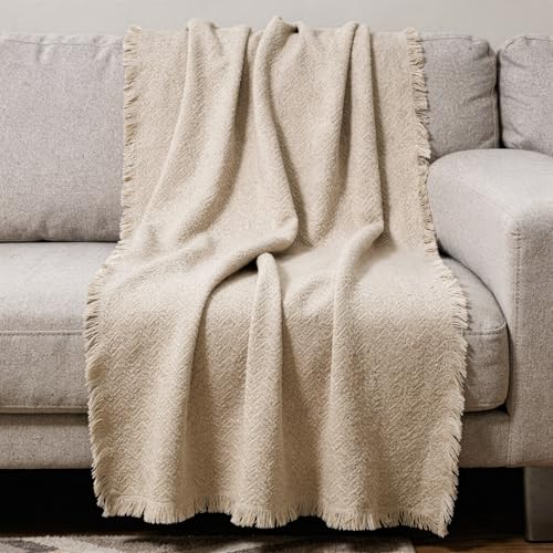Pure Country Weavers Brittany Natural Weave Blanket - Gift Tapestry Throw Woven from Cotton - Made in The USA (69x48) - color: Brittany