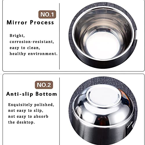 SZCXTOP 6.8 Oz Stainless Steel Coffee Cups Set of 4 Mug,Stackable Double Heat Insulation Metal Coffee Mugs with Stand Rack,Perfect for Cold Drinks or Hot Drink (4)