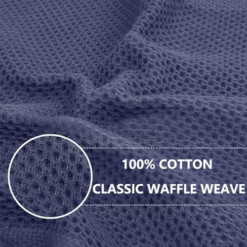 100% Cotton Waffle Weave Kitchen Dish Cloths, 6 Pack Ultra Soft Absorbent, Quick Drying Dish Towels, 12x12 Inches, Dish Rags for Drying Dishes & Daily Kitchen Use, Navy Blue - color: Navy Blue