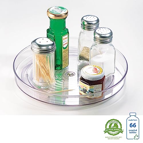 iDesign 9-Inch Lazy Susan Organizer - Small Lazy Susan Turntable for Cabinet or Pantry, 2-Pack, Clear - size: 9 Inch, style: Pack of 2