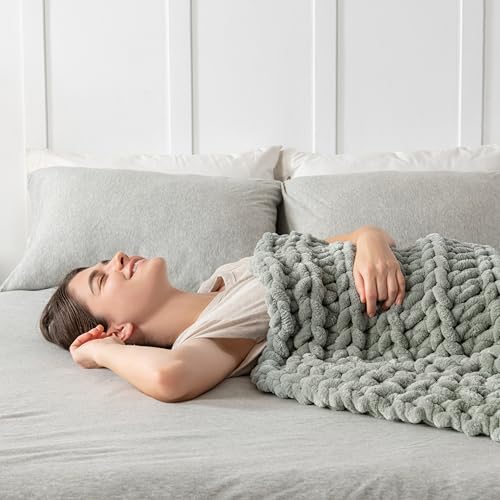 Maetoow Handmade 15 lb Soft Knitted Weighted Blanket, 72 x 48 in Breathable Chunky Knit Gravity Blanket Throw, Home Decor for Sofa Couch Bed, Sage Green - color: Sage Green, size: 48X72inch, 15lb