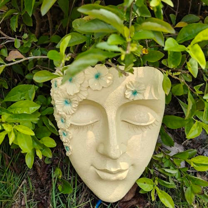 Face Shape Wall Planter Elegant Yellow Resin Wall-Mounted Head Pot with Drainage Hole Unique Small Vase Holder for Flower,Succulents, Hanging Plants for Plant Lovers - color: Yellow