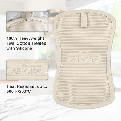 All-Clad Premium Pot Holder & Hot Pad: Heat Resistant to 500 Degrees - 100% Cotton, 10"x6.25" Hot Pad for Kitchen and Barbeque, (1-Pack), Almond - color: Almond, size: 1 Pack