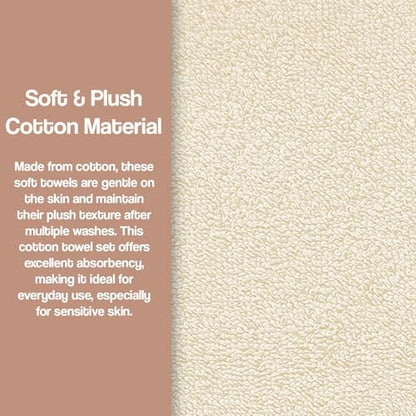 Zahari Home 3 Piece Laced Towel Set - Stylish Soft Plush Cotton Towels with Hand Towel & Washcloth - Highly Absorbent Towels for Bathroom, Gym, Hotel & Spa (Crochet Beige) - color: Crochet-beige