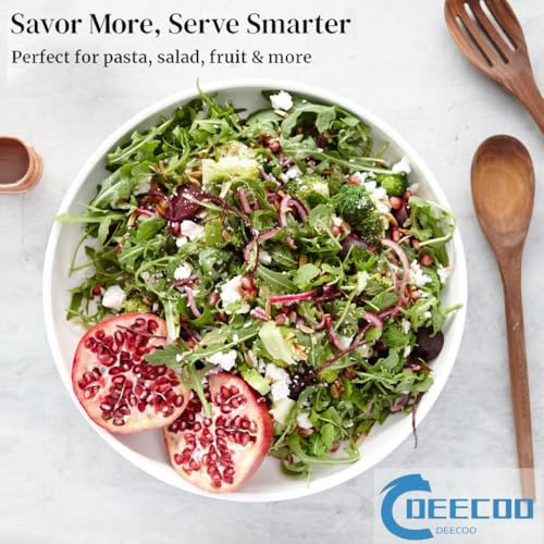 DeeCoo 7 Pack Porcelain Pasta Bowls Ceramic , Large Serving Bowl, Wide and Shallow, Set 8.3 Inch - 30 Ounce - for Pasta, Salad, Cereal, Soup & Microwave & Dishwasher Safe
