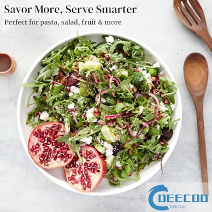 DeeCoo 7 Pack Porcelain Pasta Bowls Ceramic , Large Serving Bowl, Wide and Shallow, Set 8.3 Inch - 30 Ounce - for Pasta, Salad, Cereal, Soup & Microwave & Dishwasher Safe