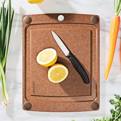 Epicurean All-In-One Cutting Board with Non-Slip Feet and Juice Groove - Non-toxic, Dishwasher Safe, Made in the USA, 11.5" x 9", Nutmeg - color: Nutmeg/Brown, size: 11.5"L x 9"W