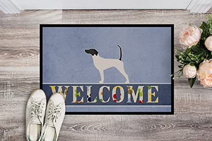 Caroline's Treasures BB5499MAT English Pointer Welcome Doormat 18x27 Front Door Mat Indoor Outdoor Rugs for Entryway, Non Slip Washable Low Pile, 18H X 27W