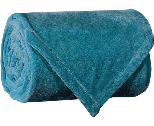 Comfort Lab Plush Flannel Throw Blanket - Soft, Lightweight, Giftable Fleece Blanket for Couch, Bed & Home Decor - Anti Pilling and Non Shedding Fleece Couch Throw (Teal, Family Blanket) - color: Teal, size: Family Blanket