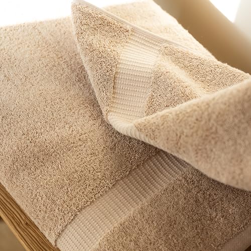 SALBAKOS 6-Piece 100% Turkish Cotton Hand Towels, 16x30 inch, Taupe | Large Size Thick Super Soft Highly Absorbent, Versatile Hair Face & Hand Drying Towel, Premium Hotel Quality Made in Turkey - color: Taupe, size: 6 Hand Towels
