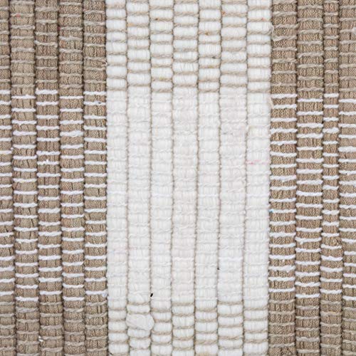 DII Buffalo Check Rug Collection, Hand Dyed Reversible Chindi Rug, 26x40, Stone/Cream - color: Stone/Cream, size: 2'2" x 3'4" (Rectangular)