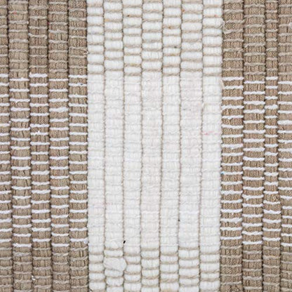 DII Buffalo Check Rug Collection, Hand Dyed Reversible Chindi Rug, 26x40, Stone/Cream - color: Stone/Cream, size: 2'2" x 3'4" (Rectangular)