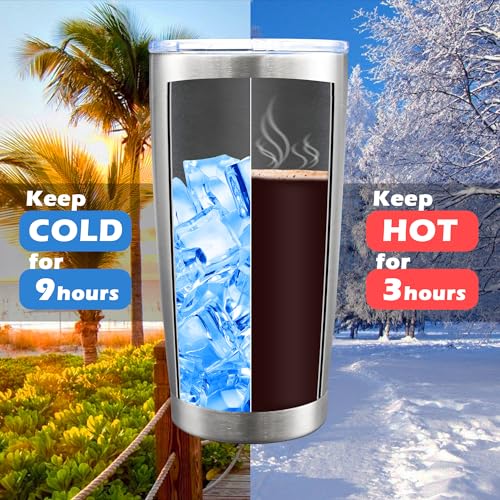 AIANJI 20oz Tumbler with Lid Stainless Steel Tumblers Insulated Mug SS 12P - color: Stainless Steel