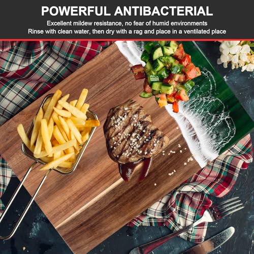 Charcuterie Acacia Wood Resin Spliced Board Resin Wave Pattern Cutting Board Cheese Meat Vegetable Steak Cutting Boards Serving Board (green) - color: Green