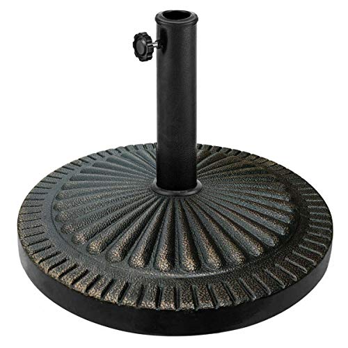 Giantex 31.5 lbs Patio Market Umbrella Base, Heavy Duty Cast Iron Resin Outdoor Stand, Vintage Garden Umbrella Holder, Umbrella Holder for Deck Porch Lawn Garden