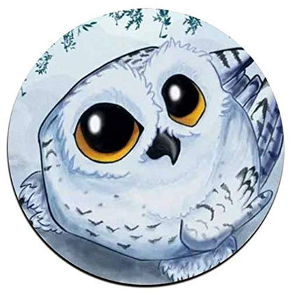 Cute Owl Round Coaster Set - Made of Recycled Rubber - Set of 4 - color: Cute Owl