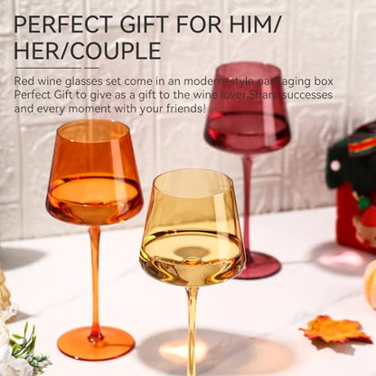 Venus Wine Glasses Set of 6-18oz【Hand Blown】 Crystal Melanin Wine Glasses with Stem- Wedding gift set for wine lovers Red White Wine Dinner - color: Venus