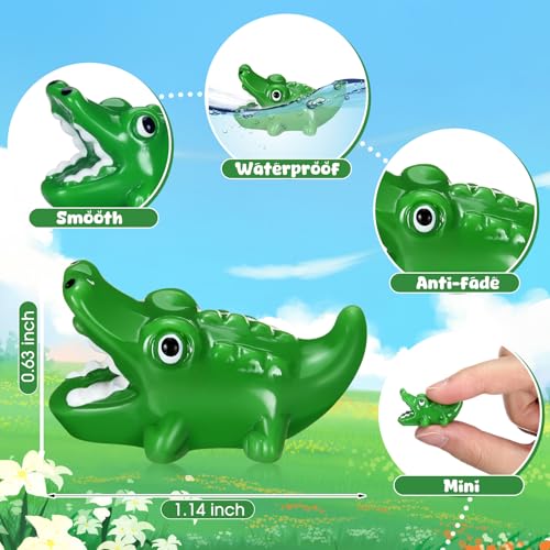 Threehoney 50 Pcs Mini Resin Animal Miniature Figurines Bulk Adorable Garden Accessories for Christmas Gifts Micro Landscape Ornaments Home Decor Bookcase Living Room Scenes Kit (Crocodile Style) - style: Crocodile Style