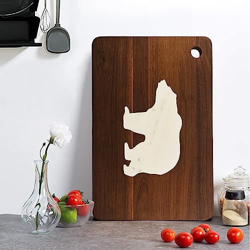 Acacia Wood Cutting Boards with Marble Large Charcuterie Cheese Boards Serving Boards for Steak Fruits 16.5x11 inches Easy to Store & Clean, Housewarming Gifts