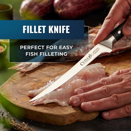 Cutluxe Butcher Knife Set, Brisket, Breaking, Boning & Fillet for Meat | BBQ Carving Blades, Ultra Sharp German Steel, Full Tang Ergonomic Handles – Grilling Gift for Men - size: 4 Pcs Brisket Knife Set