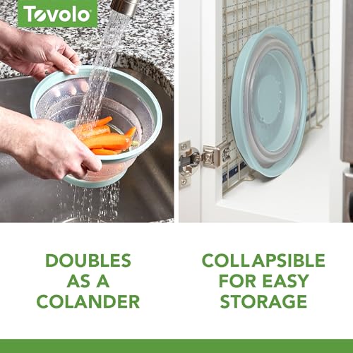 Tovolo Microwave Plate Cover Small in Blue Haze Collapsible Vented Silicone Microwave Splatter Cover, Dishwasher Safe 8 Inch Plate Cover BPA Free Food Guard - color: Blue Haze, size: Small (8 inch)