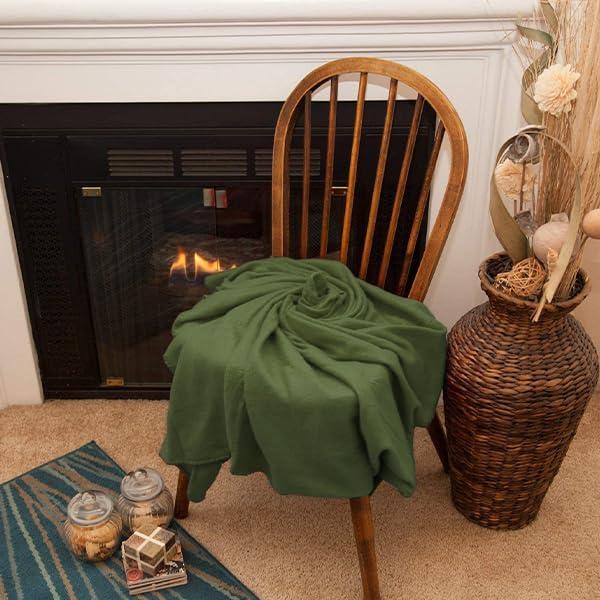 50x60 Throw Blankets, Ultra Soft Hypoallergenic Fleece Fall Throw Blanket for Livingroom, Couch, Chair, Bed, Olive Green - color: Hunter Green