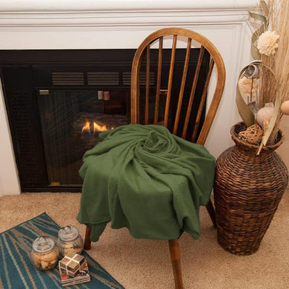 50x60 Throw Blankets, Ultra Soft Hypoallergenic Fleece Fall Throw Blanket for Livingroom, Couch, Chair, Bed, Olive Green - color: Hunter Green