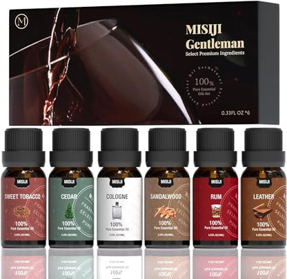 Essential Oils Set-Essential Oils for Diffuser for Home, Diffuser Oils Scents for Aromatherapy,Laundry,Candle&Soap Making,Humidifiers 6 X 10ML - color: Black-02