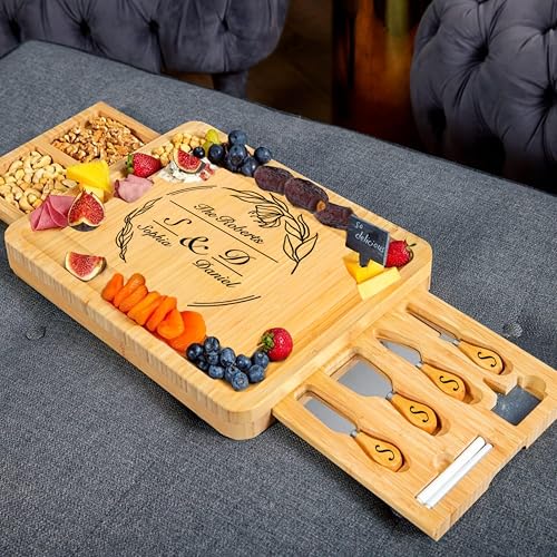 Personalized Charcuterie Board, Custom Bamboo Engraved Cheese Board, Customized Gifts, Bridal Shower Gifts, Perfect for Personalized Wedding - style: Personalized Large Charcuterie Board