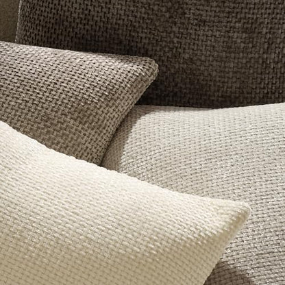 Textured Chenille Pillow Covers 20x20, Pack of 4, Light Brown | Thick Textured Chenille - color: Neutral, size: 20" x 20" (Pack of 4)