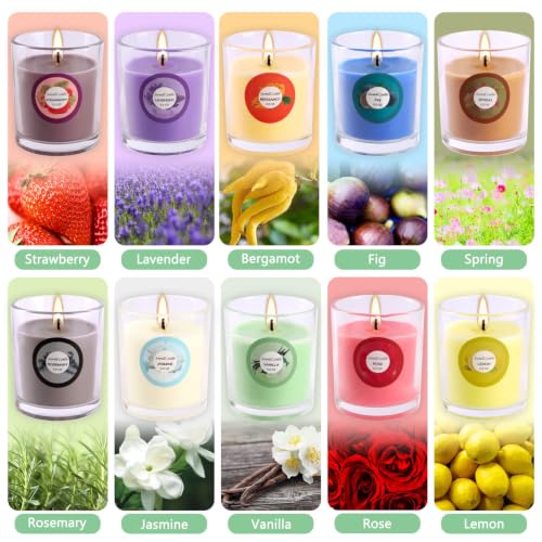 20 Pack Strong Scented Candles Gift Set with 10 Fragrances for Home and Women, Aromatherapy Soy Wax Glass Jar Candle - color: 20PackRainbow