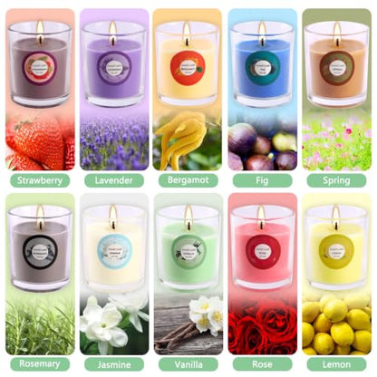 20 Pack Strong Scented Candles Gift Set with 10 Fragrances for Home and Women, Aromatherapy Soy Wax Glass Jar Candle - color: 20PackRainbow