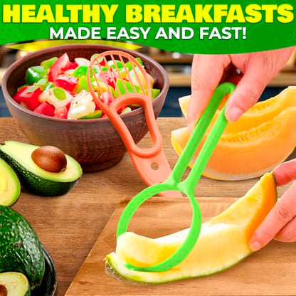 9 Pcs Fruit Slicer Set – Pineapple Corer and Slicer, Watermelon Cutter, Strawberry Huller, Apple Cutter, Avocado, Kiwi Tool and More – Stainless Steel Fruit Cutting Tools for Summer Parties and BBQs