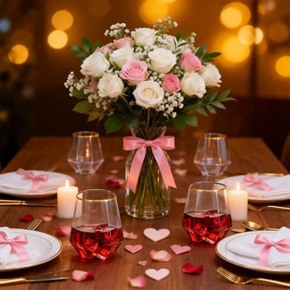 Goodluck 40PCS 12oz Diamond Stemless Plastic Wine Whiskey Glasses,Gold Rim | Disposable Cocktail Glasses, Suitable for Weddings, Birthday Parties, Family Gatherings, Bars, etc - color: Clear and Gold