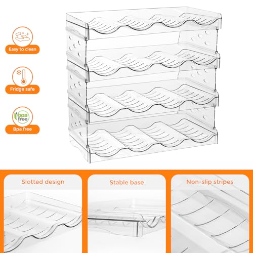 BoxedHome Plastic Water Bottle Organizer and Wine Rack Storage Holder for Inside Cabinet, Kitchen Countertop, Table Top, Pantry, Bars, Cabinets, Fridge - Clear (4 Tier 16 Containers) - size: 4Tier 16Bottles