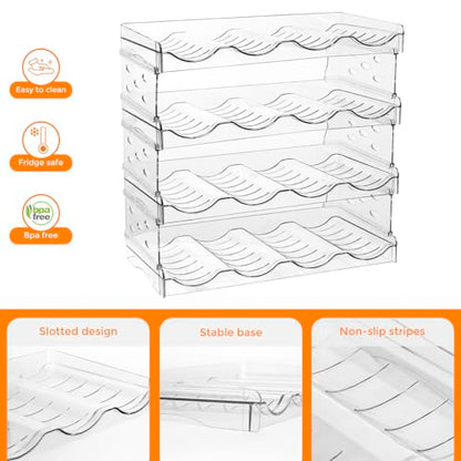 BoxedHome Plastic Water Bottle Organizer and Wine Rack Storage Holder for Inside Cabinet, Kitchen Countertop, Table Top, Pantry, Bars, Cabinets, Fridge - Clear (4 Tier 16 Containers) - size: 4Tier 16Bottles