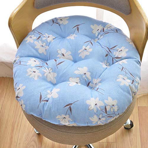 vctops Bohemian Soft Round Chair Pad Garden Patio Home Kitchen Office Seat Cushion Flower Blue Diameter 16" - color: Flower Blue, style: Diameter 16 Inch