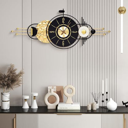 47x19 Inch Modern Large Wall Clock Battery Powered for Living Room | Quartz Movement, Easy-Read Analog Dial, Sleek Accent for Bedroom, Entryway, Kitchen, Office, and Housewarming Gifts - color: M - 47x19 in
