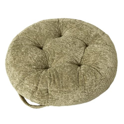 Floor Cushion Pillow, Portable Large | Meditation Adult Sitting Pillow with Handle for Tatami, Living Room & Yoga (1, Round, Green, 22 x 22 x 6 inches) - color: Round, Green