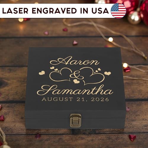 Personalized Anniversary Memory Box Custom Engraved Wooden Keepsake – Rustic Romantic Gift Box for Couples, Him & Her – Wedding, Proposal & Milestone Love Memento - style: 6. Anniversary Designs