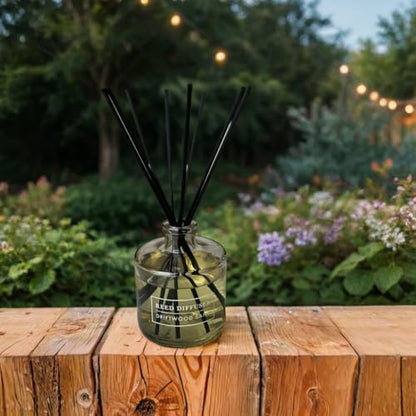 Bellevue Reed Diffuser, 6 fl oz Glass Filled Diffuser, Highly Concentrated Fragrances with Essential Oils, Home Fragrance, Scent:Driftwood Sand (Pack of 2) - size: PACK OF 2