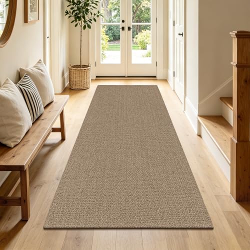 HEBE Washable Hallway Runner Rug 2'x5', Cotton Woven Kitchen Rug Runner | Non Slip Rubber Backed Hall Runners, Neutral Cotton Floor Carpet Runner for Entryway,Hallway, Bedroom,Bedside Rug - size: 2' x 5' (Rectangular)