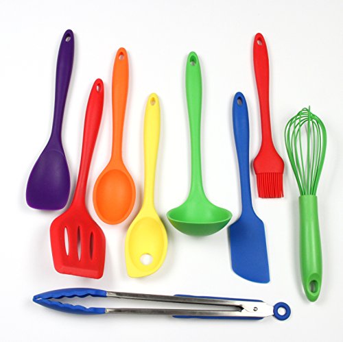 Chef Craft 9 Piece Multicolor Premium Silicone Kitchen Tool Set (42088) - color: Assorted, size: 9 Piece Set