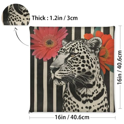 Leopard Print Memory Foam Chair Cushion for Dining Chair Comfortable Leopard Cheetah Seat Cushion Non Slip Kitchen Cafe Office Square Chair Pad - color: Multi 1