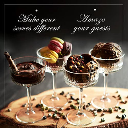 Vintage Coupe Glasses Set of 4, Champagne, Cocktail, Martini, Wine Glasses, Long Stem Glassware, (8.8oz/260ml) (4 Pack) - style: 4 Pack