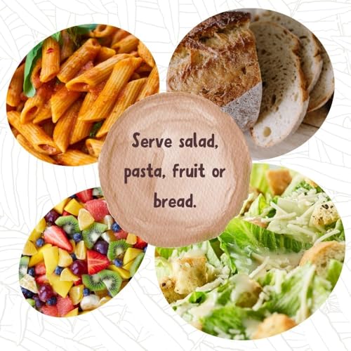 Wooden Salad Bowls for Serving Salad, Pasta and Fruit, Farmhouse Style, Natural Beige, Extra Large, 17" Dia - size: 17" Wide, Set of 1 Bowl